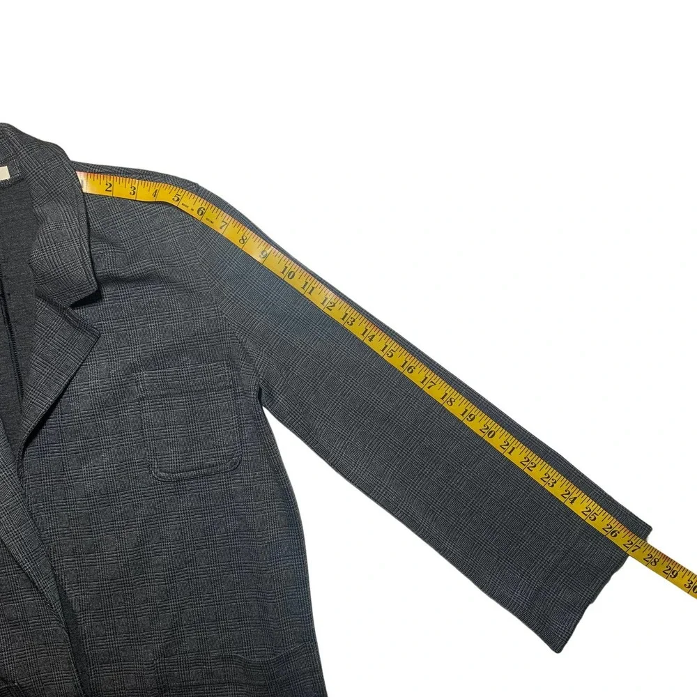 Madewell | Women | Gray Glen Plaid Oversized Open Front Knit Blazer | Size Small - Picture 6 of 11